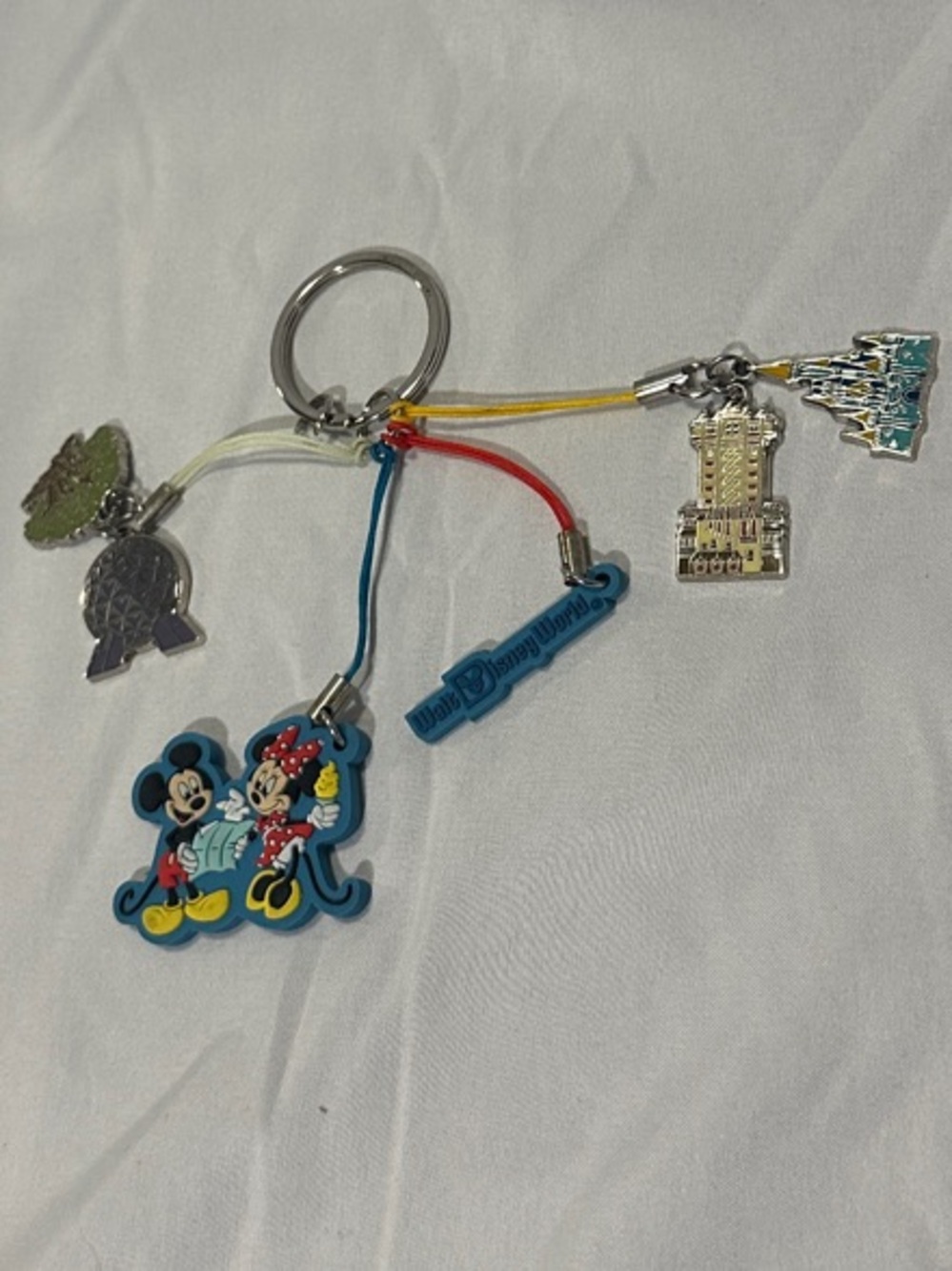 Disney Mickey & Friends Multi-Charm Keychain - Blue, Yellow, Red